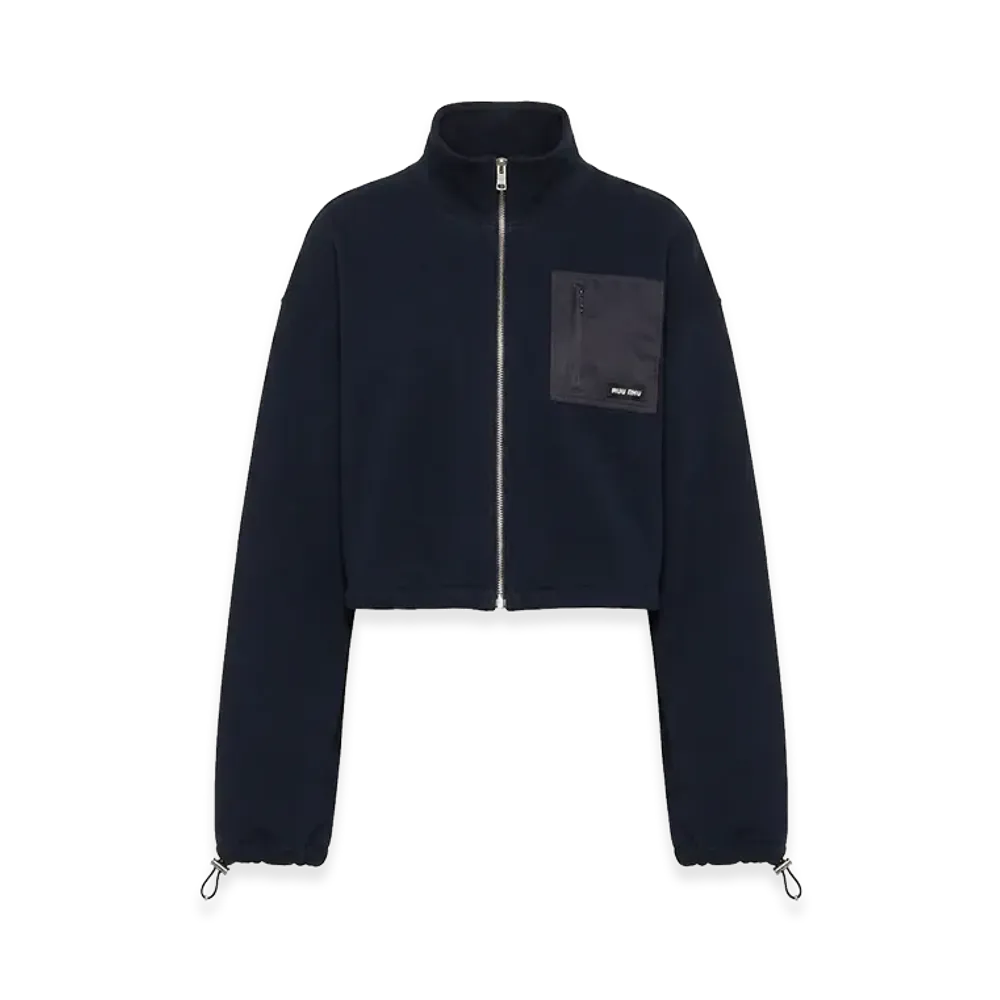 MIU MIU Women's Zip-Up Cotton Sweatshirt "Blue"