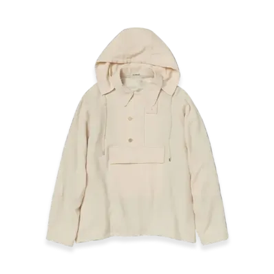 AURALEE Airy Wool Viyella P/O Anorak "Ivory White"