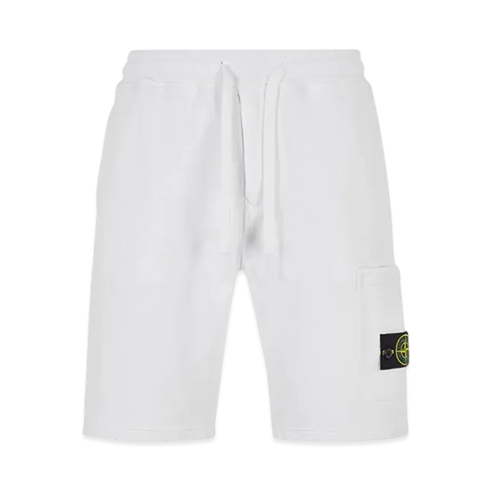 Stone Island 64651 Fleece Bermuda Shorts - 22SS "White"
