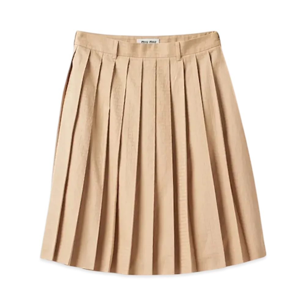 MIU MIU Women's Jacquard Poplin Skirt "Cord"
