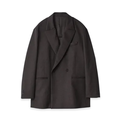 ssstein Pure Cashmere Back Slash Peak Lapel Jacket "Dark Brown"