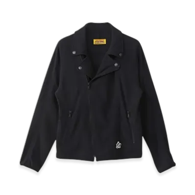 HYSTERIC GLAMOUR Guitar Girl Patch Fleece Rider'S Blouson "Black"