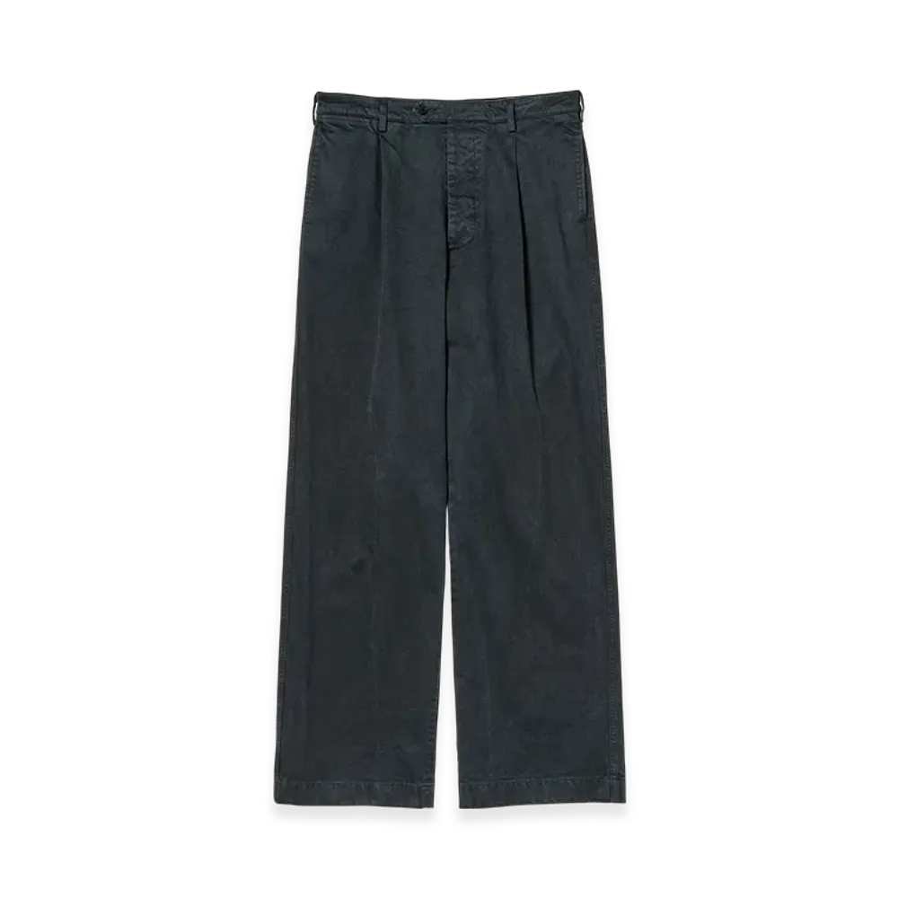 AURALEE Product Dyed Finx Chino One Tuck Pants "Black"