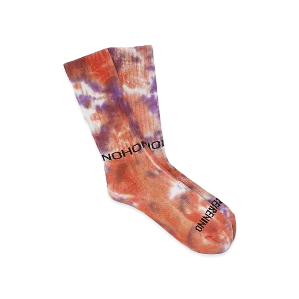 HOMBRE Nino TIE DYE SKATE SOCKS "ORANGE / PURPLE"