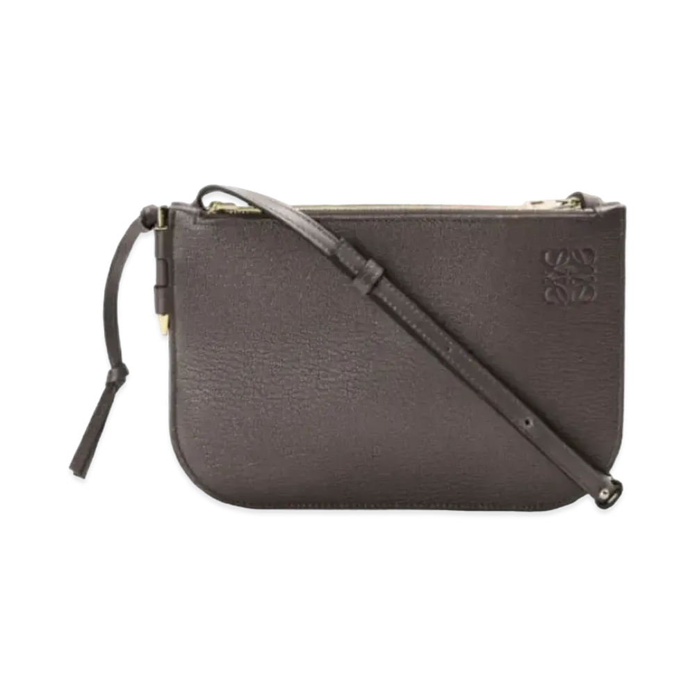 LOEWE Gate Double Zip Pouch In Goatskin "Taupe"