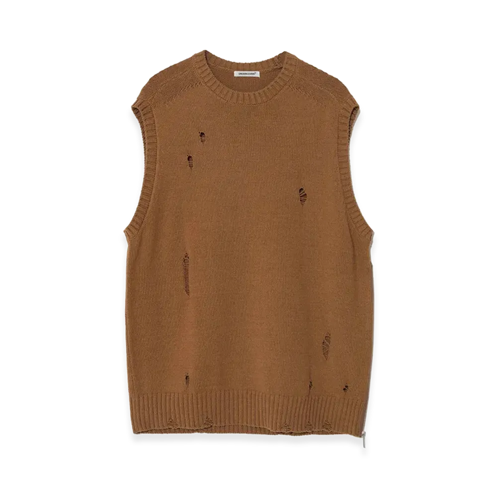 UNDERCOVER Cotton Acrylic Knit Vest "Camel"