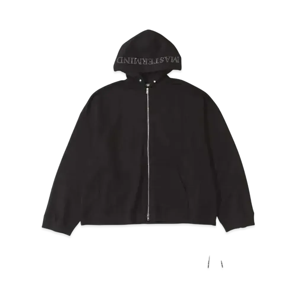 mastermind WORLD Oversized Swarovski Zip Up Hoodie "Black"