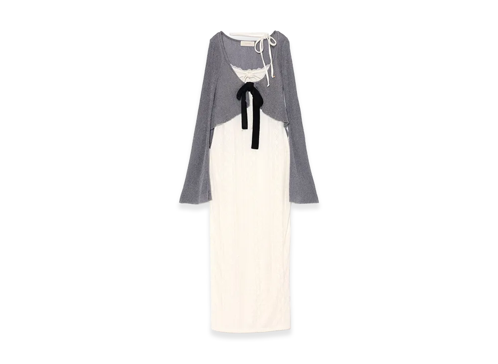 ANDMARY Women's Aria Flower Set Long Dress "Gray"