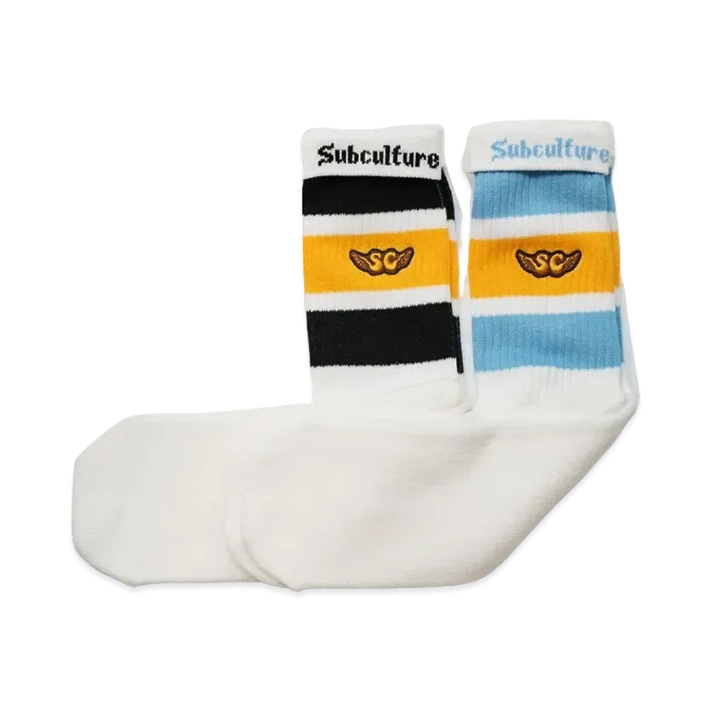 Subculture Sc 2Pack Skate Sox "Yellow/Black"