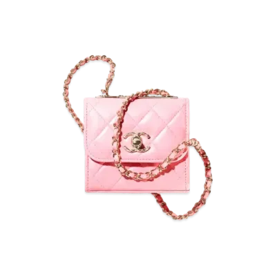 CHANEL Chain Clutch Lambskin "Coral Pink"