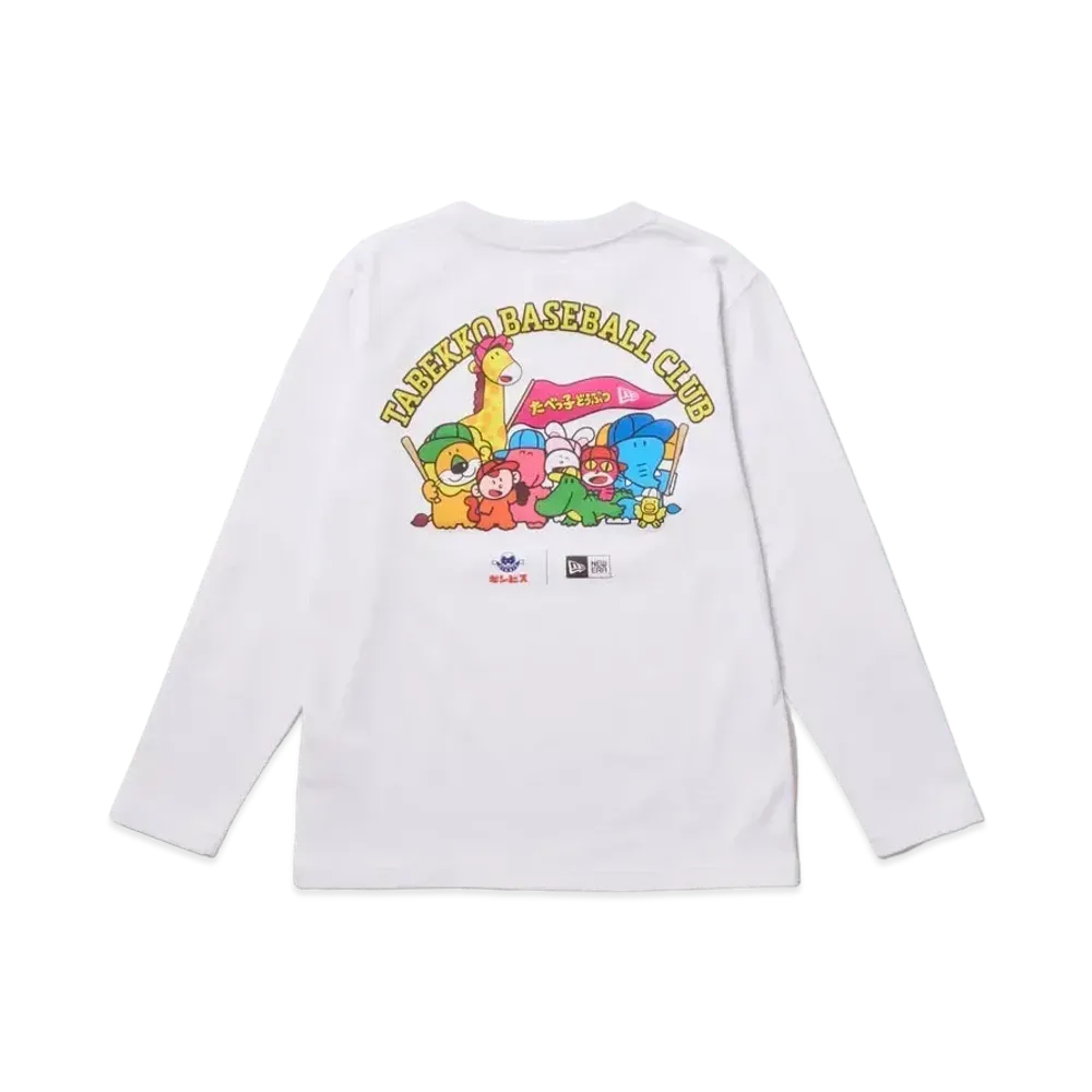 NEW ERA x Tabekko Animals Youth Long Sleeve Cotton T-shirt Tabekko Baseball Club "White"