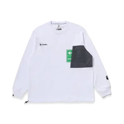 A BATHING APE x KAZUKI KURAISHI Exit Pocket L/S Tee "White"