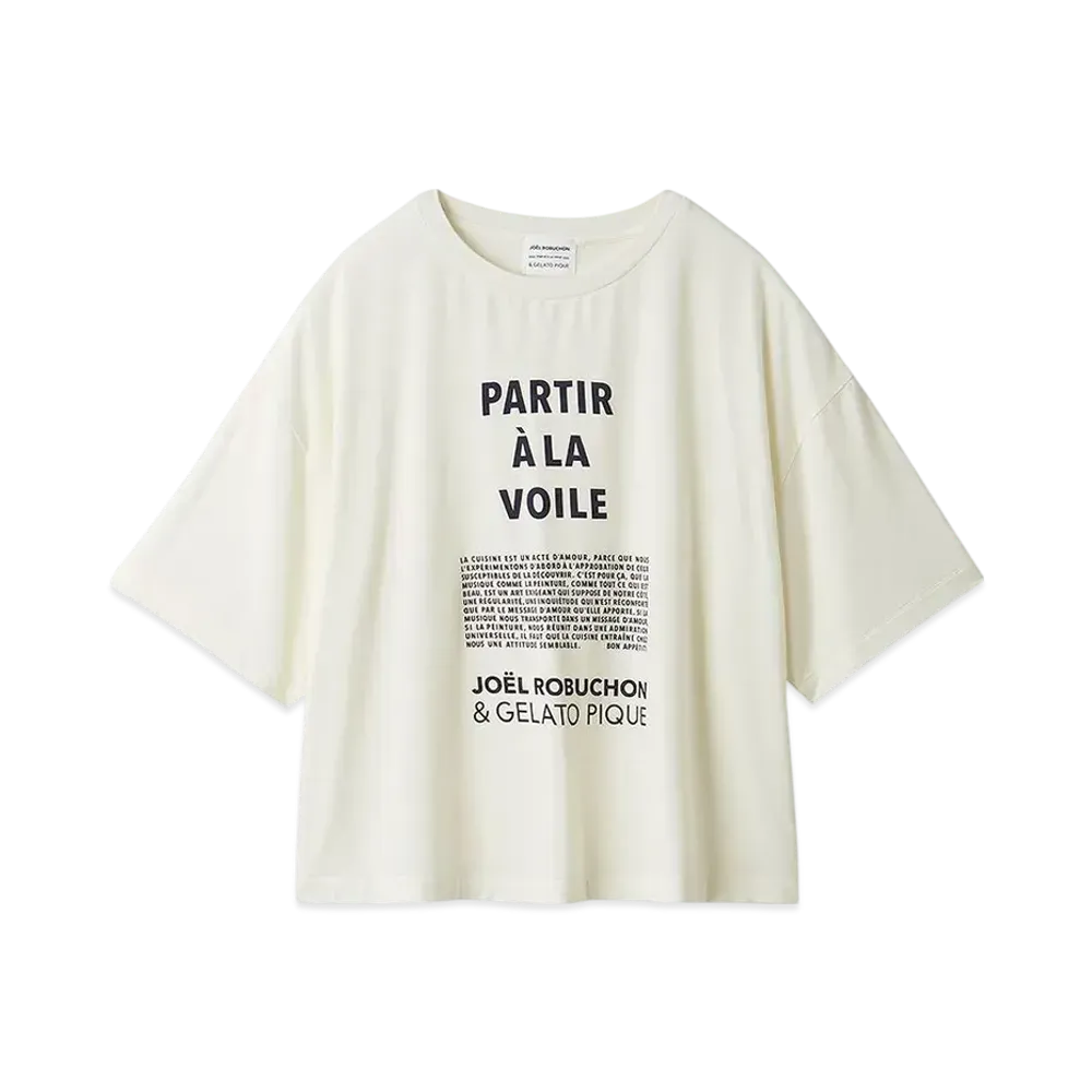 GELATO PIQUE x JOEL ROBUCHON Cool Touch Sensation Cropped One Point Pullover "Off White"