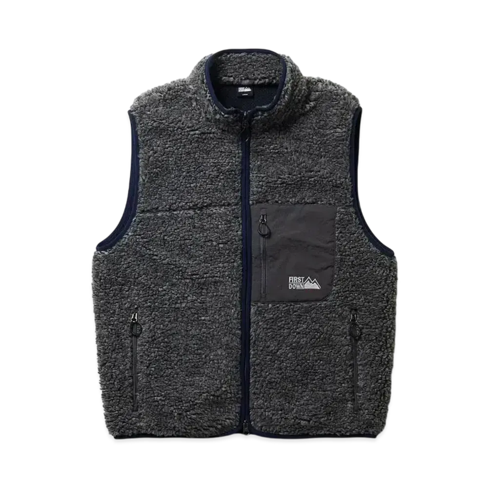 FIRST DOWN Boa Fleece Vest "Grey"