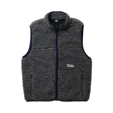 FIRST DOWN Boa Fleece Vest "Grey"