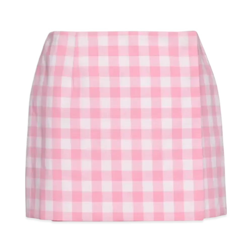 PRADA Women's Gingham Miniskirt "Pink"