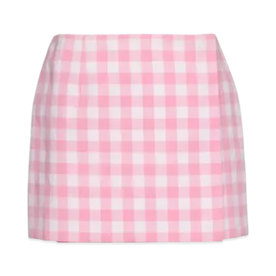 PRADA Women's Gingham Miniskirt "Pink"