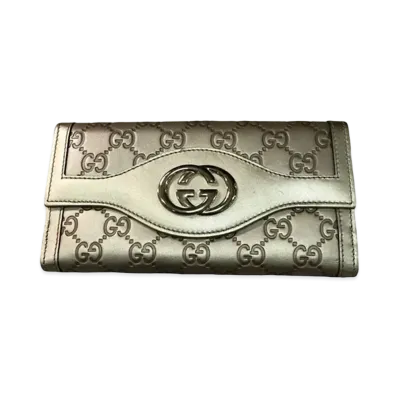 GUCCI Guccissima Interlocking G Long Wallet "Gold"