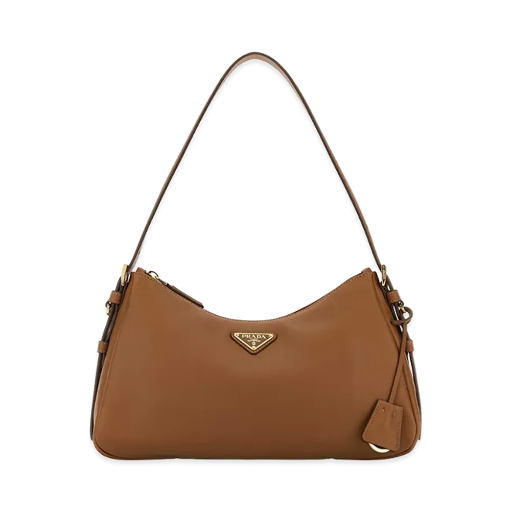 PRADA Women's Leather Medium Aimace Shoulder Bag "Beige"