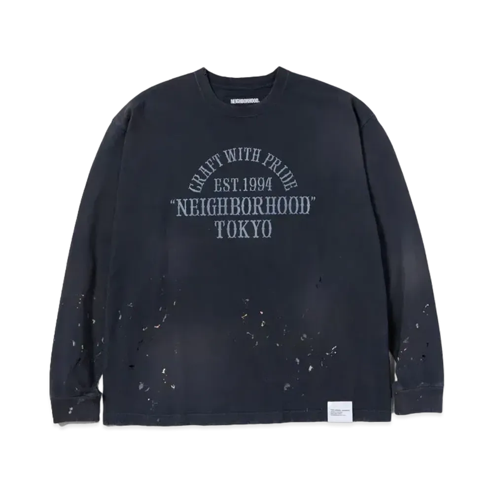 NEIGHBORHOOD Damage Crewneck LS "Black"