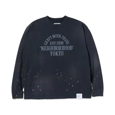 NEIGHBORHOOD Damage Crewneck LS "Black"