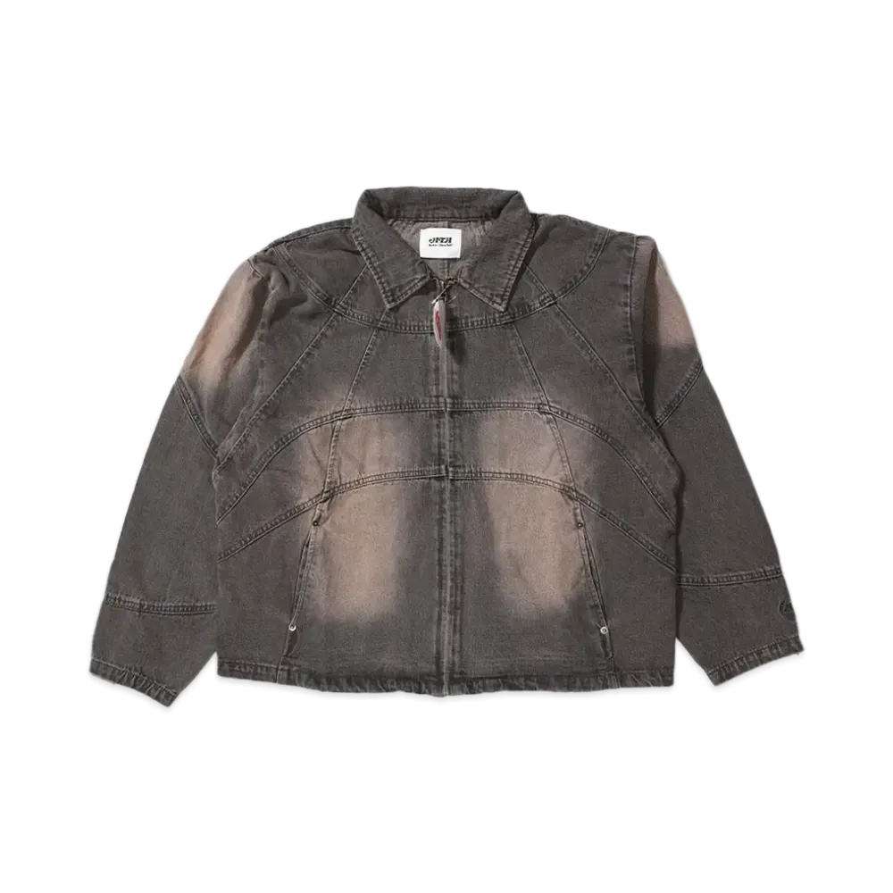 HTH Switched denim zip blouson "BROWN"