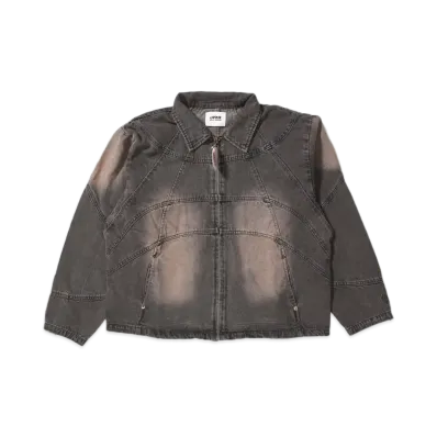 HTH Switched denim zip blouson "BROWN"