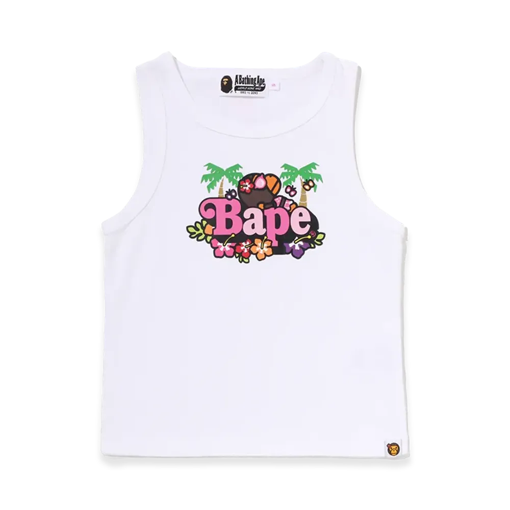 A BATHING APE Women's Baby Lisa On Bape Summer Tank Top "White"