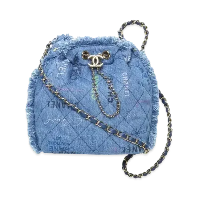 CHANEL Bucket Bag Print Denim "Blue/Multicolor"