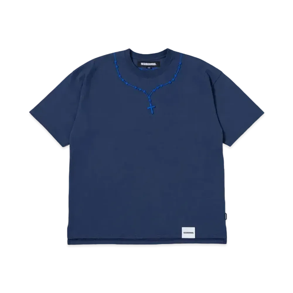 NEIGHBORHOOD Cross Embroidery Crewneck SS "Navy"