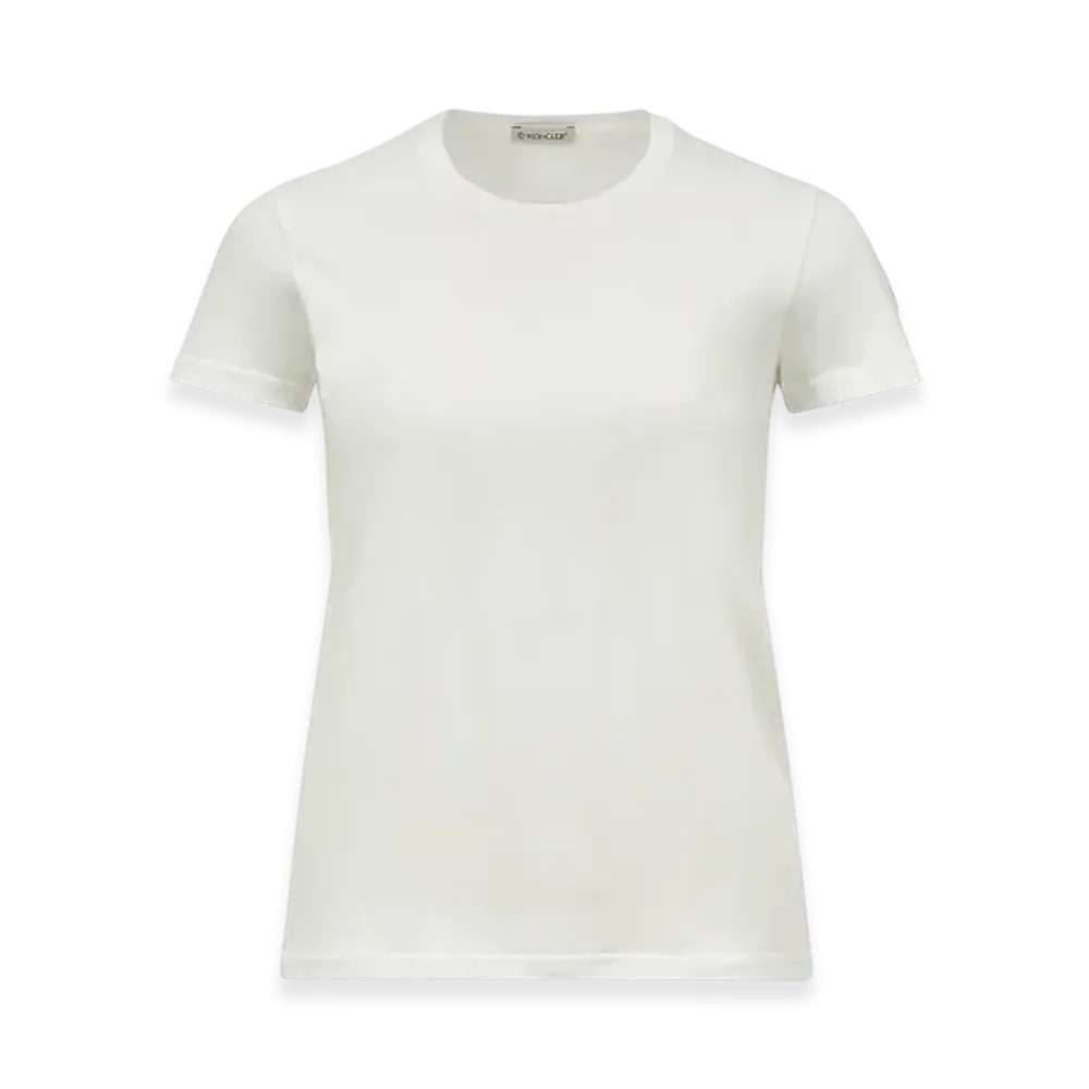 MONCLER Logo Patch Cotton Jersey T-Shirt "Off White"