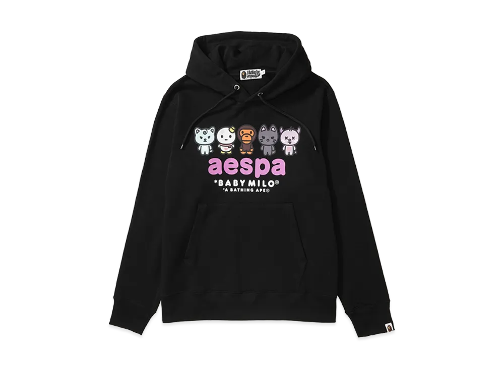 A BATHING APE x aespa Baby Milo Pullover Hoodie "Black"