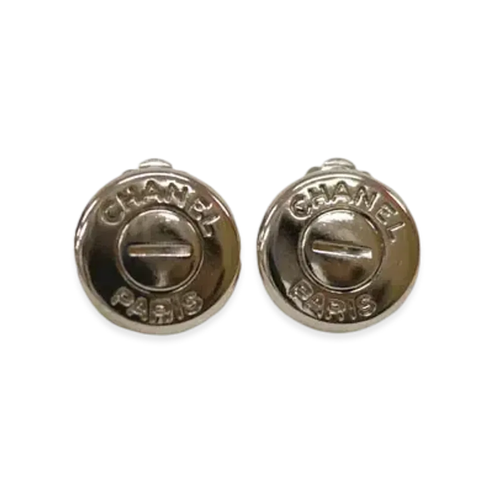 CHANEL Circle Earrings "Silver"