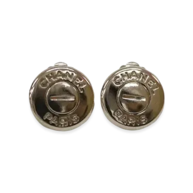 CHANEL Circle Earrings "Silver"