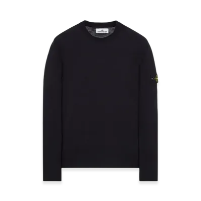 Stone Island 574B9 Reverse Stocking Stitch Slub Wool Nylon Crewneck Knit - 23FW "Black"