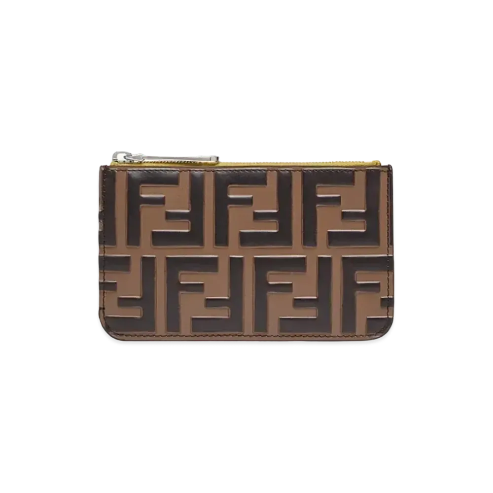FENDI Key Case Slim Clutch Leather Slim Clutch "Yellow"