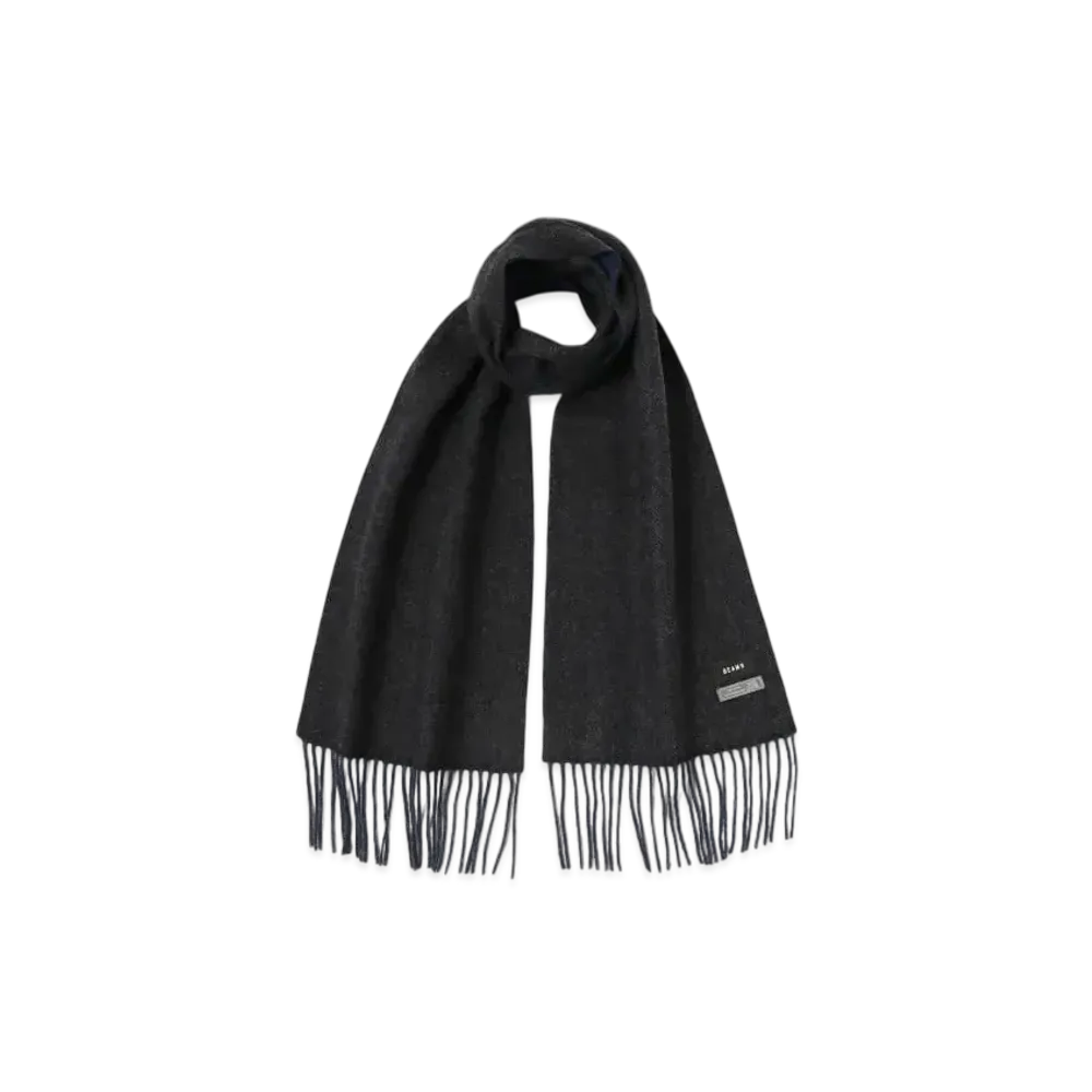 BEAMS Herringbone Reversible Muffler "BlackChacoal"