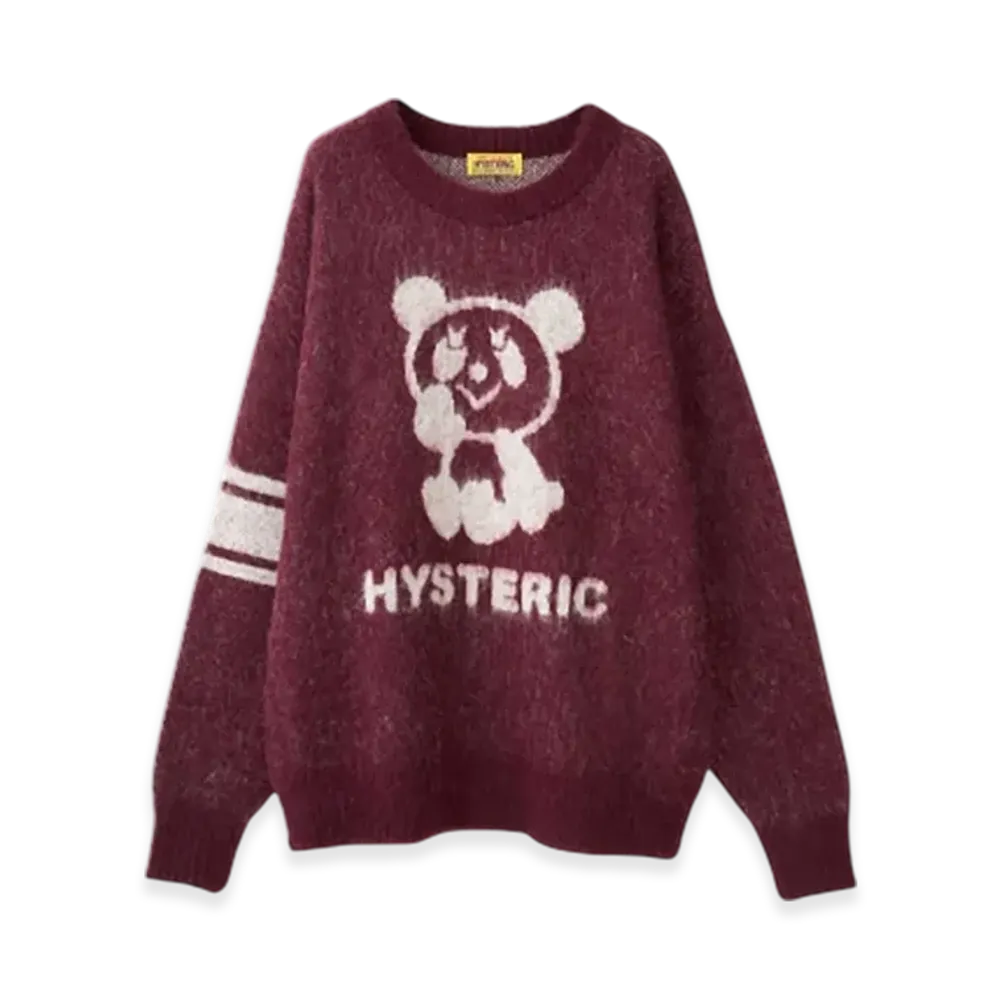 HYSTERIC GLAMOUR Hysteric Panda Jacquard Sweater "Red"