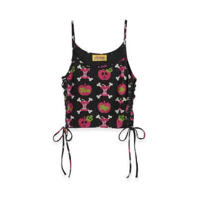 HYSTERIC GLAMOUR x Poison Candy Apple Women's Monogram Lace-Up Cropped Camisole "Black"