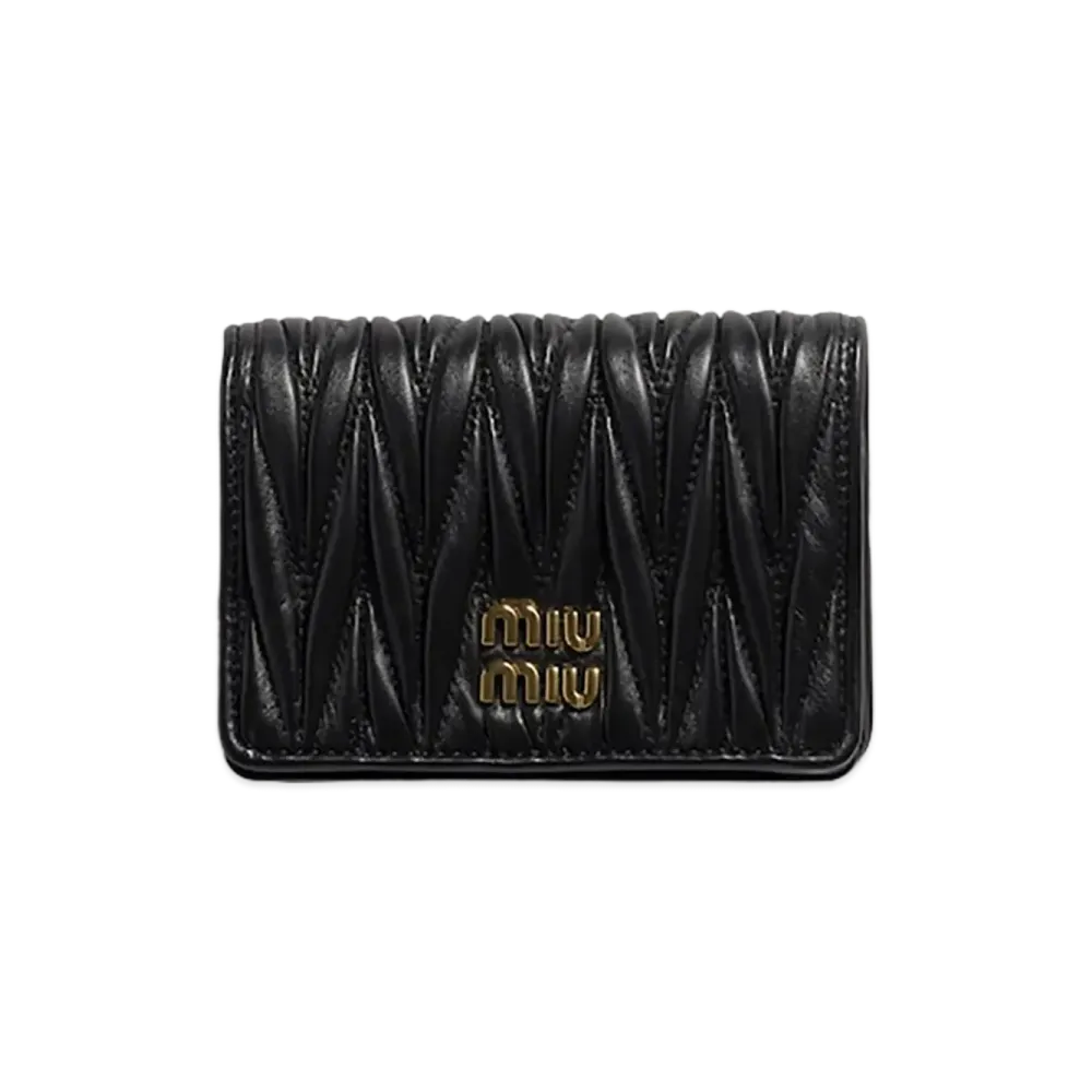 MIU MIU Matelasse Leather Wallet "Black"