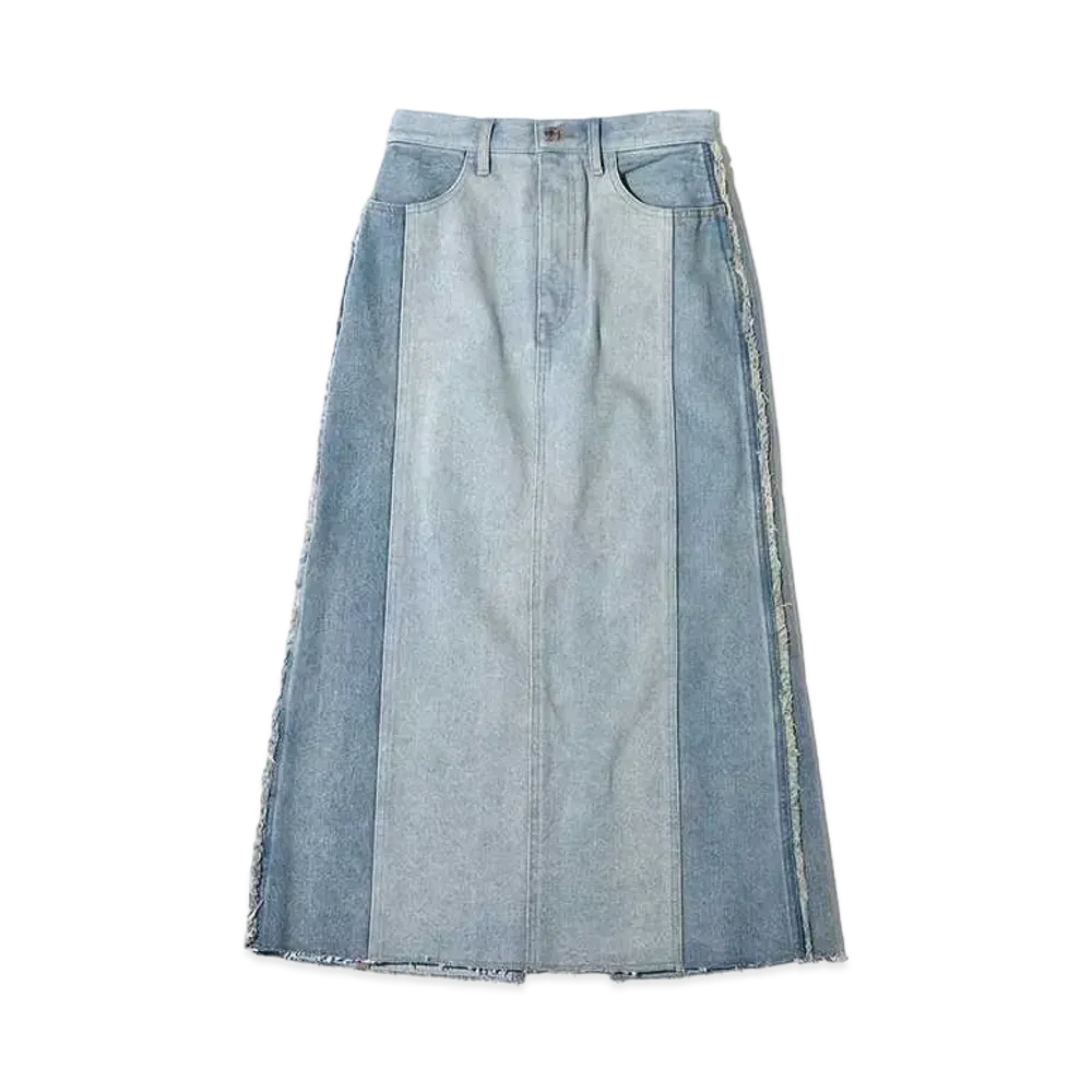 atmos pink Fringe Denim Skirt "Blue"