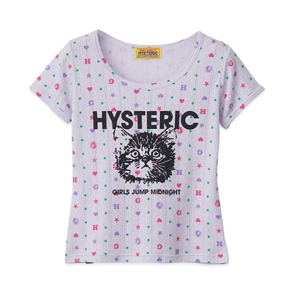 HYSTERIC GLAMOUR Girls Jump Midnight Short T-Shirt "Purple"