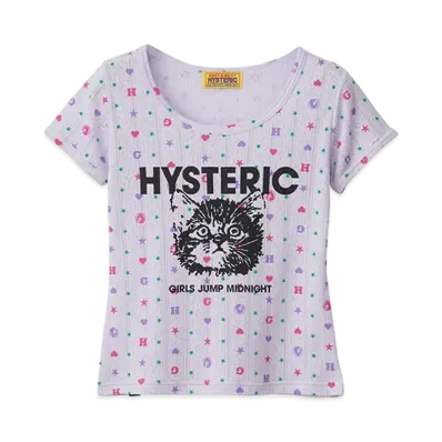 HYSTERIC GLAMOUR Girls Jump Midnight Short T-Shirt "Purple"