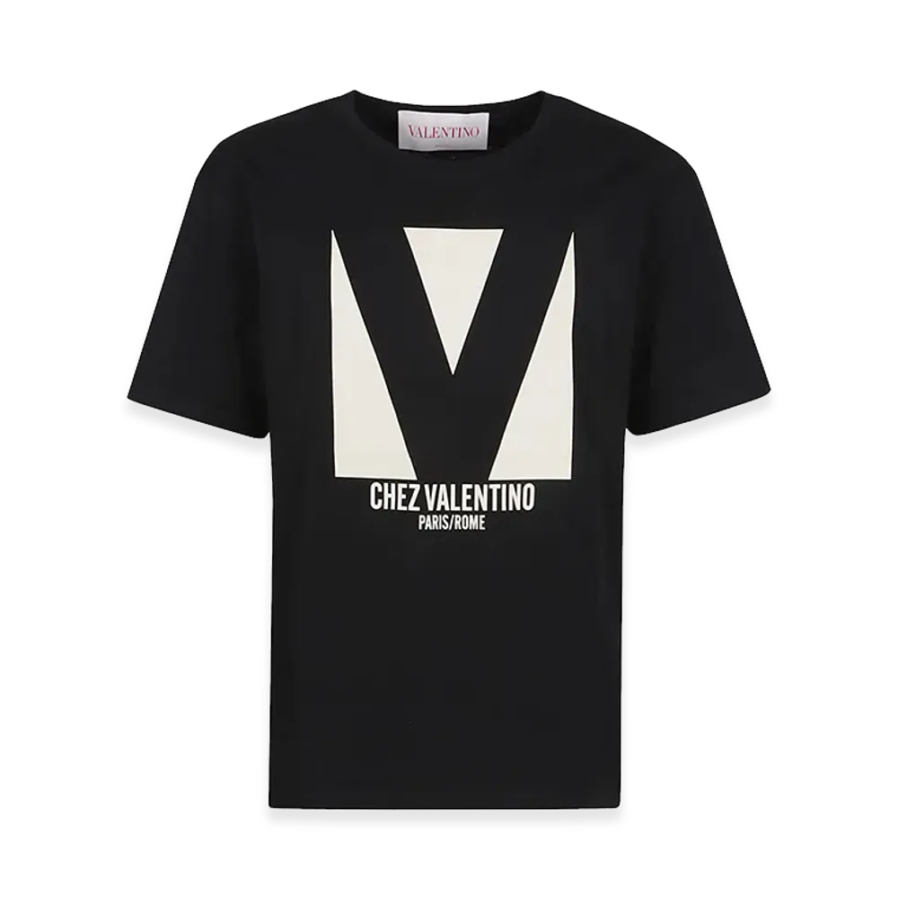 Valentino T-Shirt Chez Cotton Jersey "Black"
