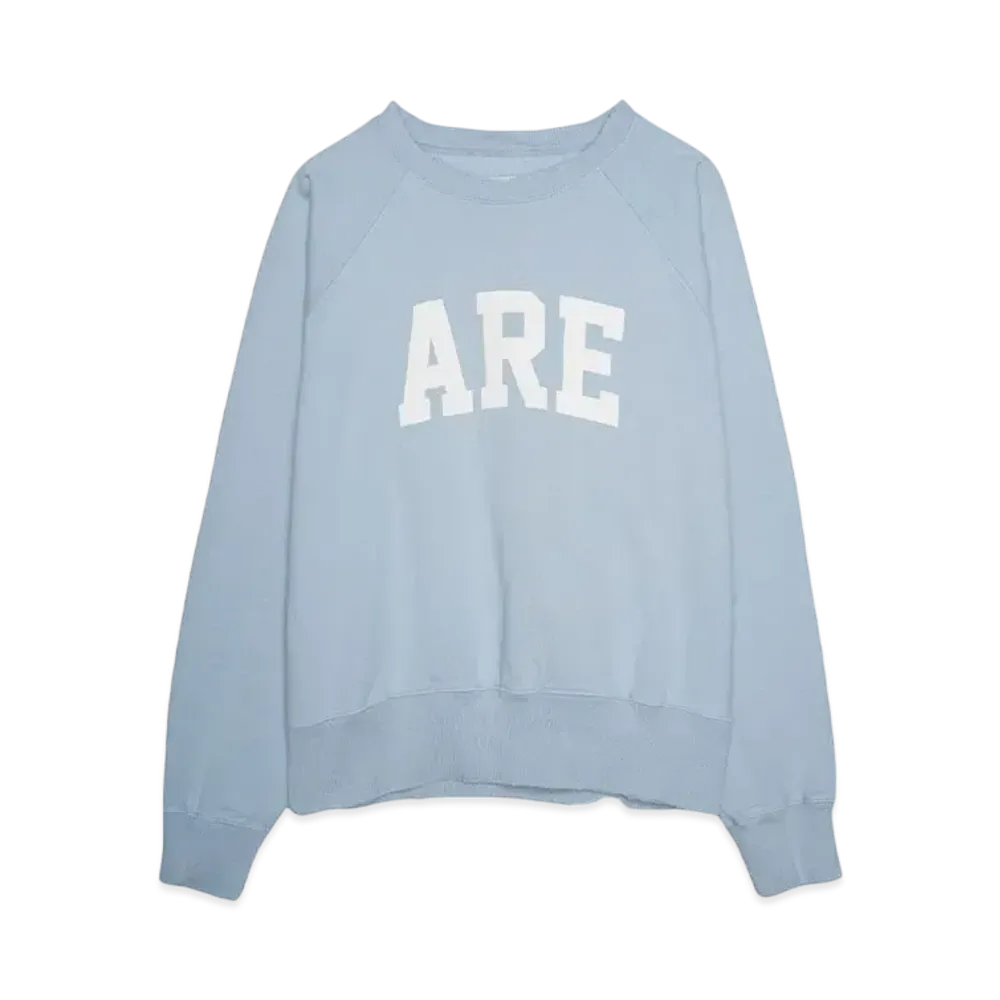 Reception RAGLAN SWEAT RARE "GARMENT DYED ICE BLUE"