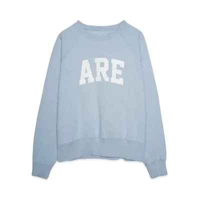Reception RAGLAN SWEAT RARE "GARMENT DYED ICE BLUE"