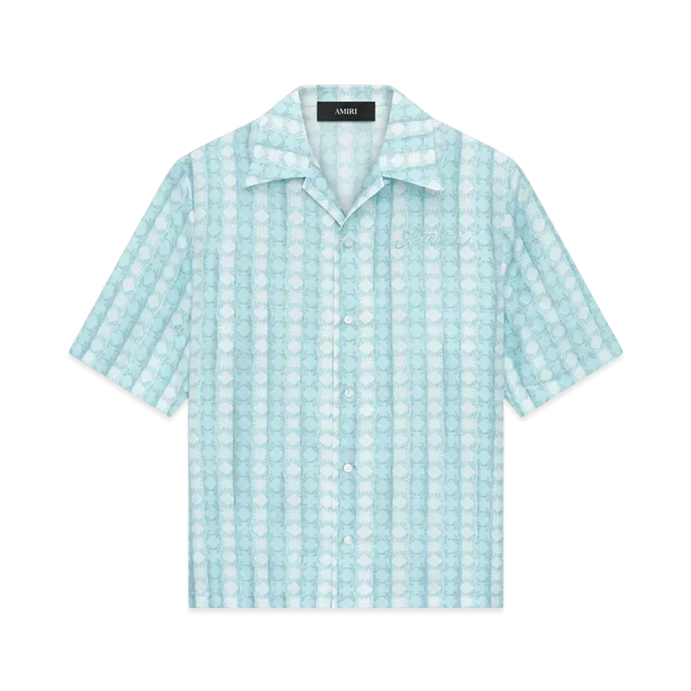 AMIRI MA Quad Bowling Shirt "Ice Blue"