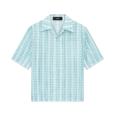 AMIRI MA Quad Bowling Shirt "Ice Blue"