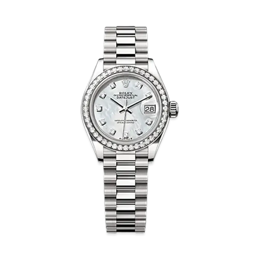 ROLEX Lady-Datejust 28mm White Gold Diamond 279139RBR "White Mother-of-Pearl"