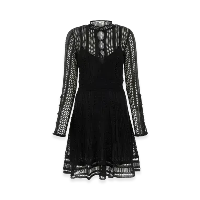 Chloe Women's Linen Blend Mini Dress "Black"